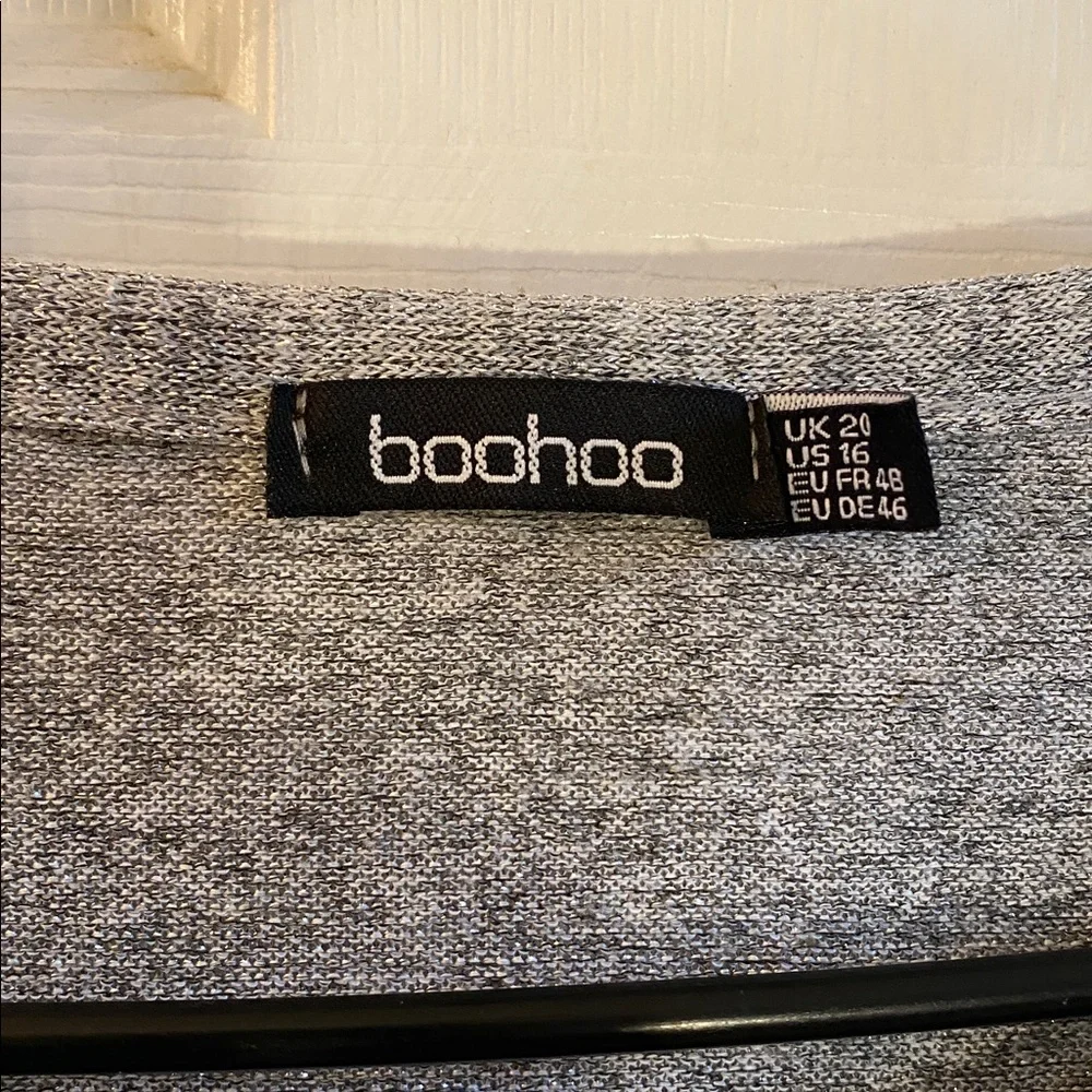 Boohoo Heather Gray Glittery Sparkly T shirt Dress - Picture 11 of 12